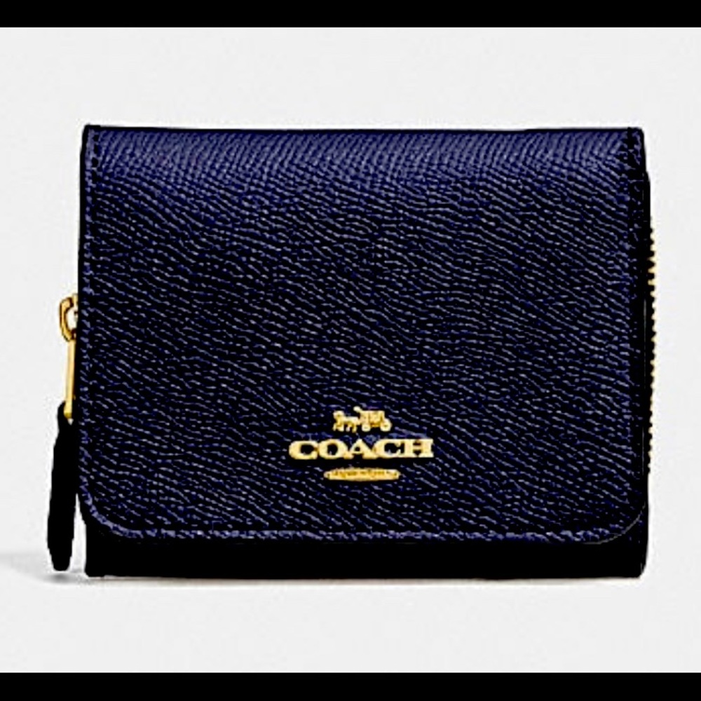 Coach Navy Trifold Wallet